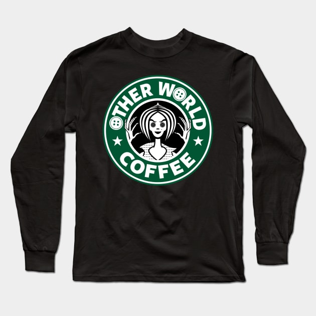 Otherworld Coffee Cute Spooky Horror Coffee Long Sleeve T-Shirt by BoggsNicolas